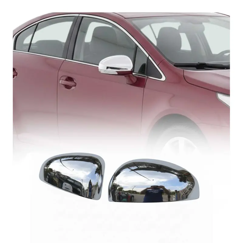 Coques de Rétroviseurs pour Toyota Avensis 2008-2015 en Acier Chromé Argent