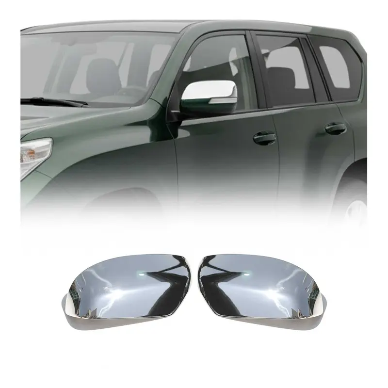 Coques de Rétroviseurs pour Toyota Land Cruiser Prado 2009-2023 Acier Chromé