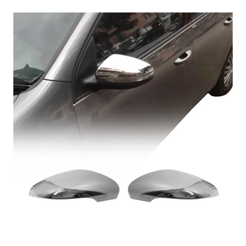 Coques de Rétroviseurs pour VW Golf VI 2008-2012 en Acier Inoxy Chromé Argent