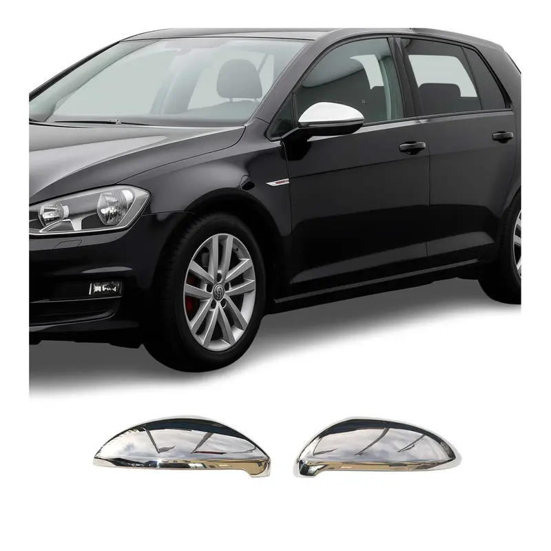 Coques de Rétroviseurs pour VW Touran 5T 2015-2026 en Acier Chromé Argent