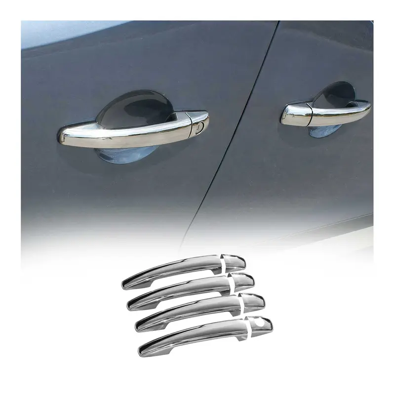Couverture de poignée de porte pour Citroen C4 2004-2010 en Acier Inox 8Pcs