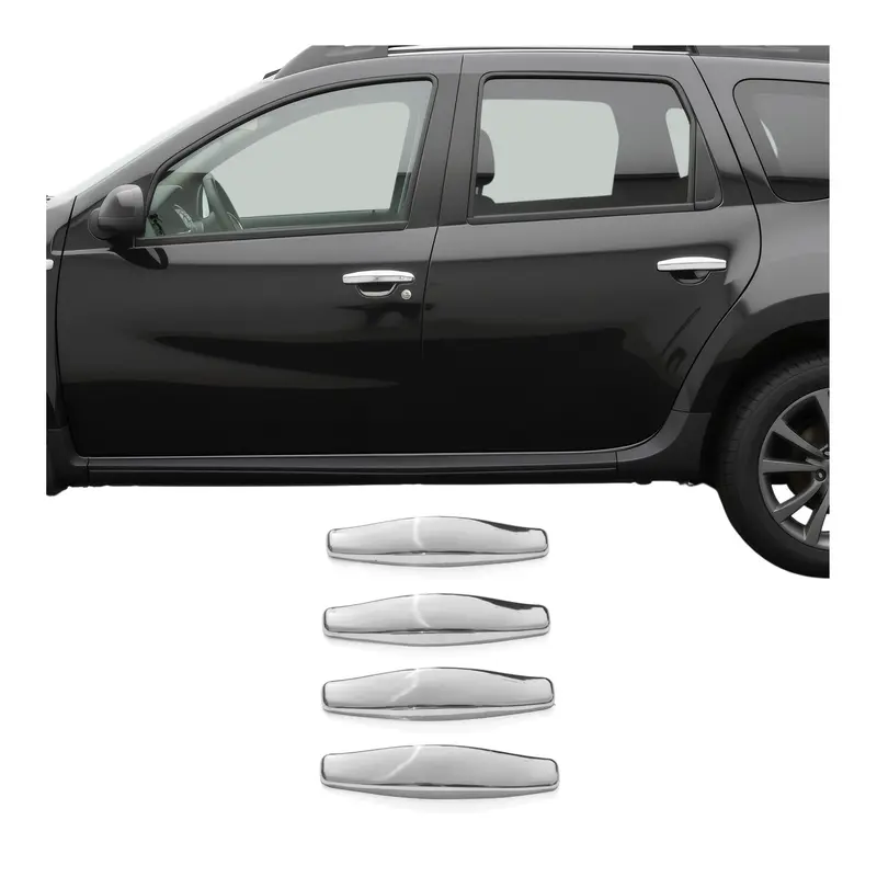 Couverture de poignée de porte pour Dacia Sandero 2008-2012 en Acier Inox 4Pcs