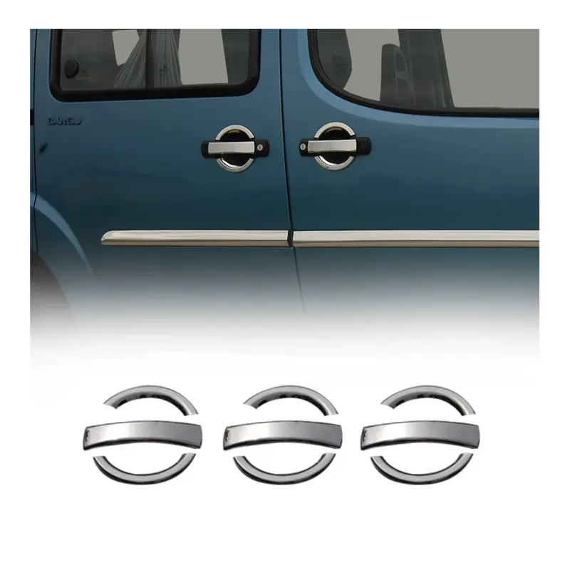 Couverture de poignée de porte pour Fiat Doblo 2000-2010 en Acier Inox 9Pcs