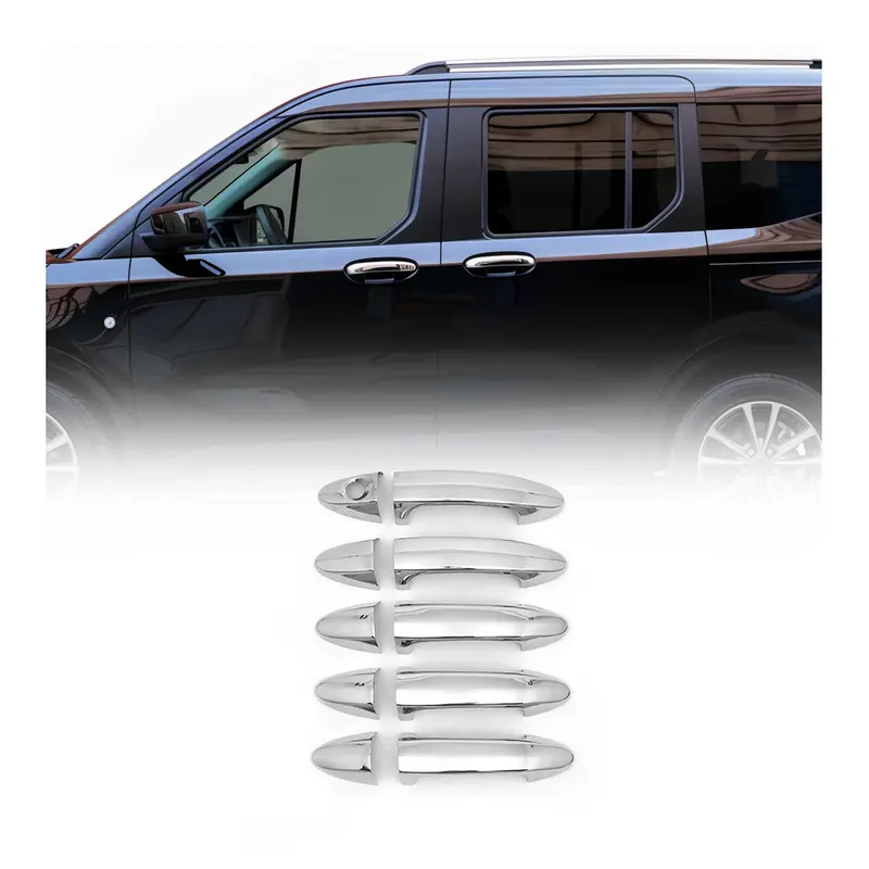 Couverture de poignée de porte pour Ford Tourneo Courier 2023-2026 Argent 10x