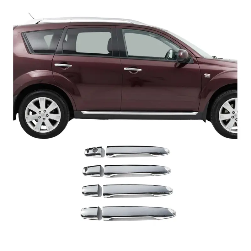 Couverture de poignée de porte pour Mitsubishi Outlander 2006-2020 Acier Inox