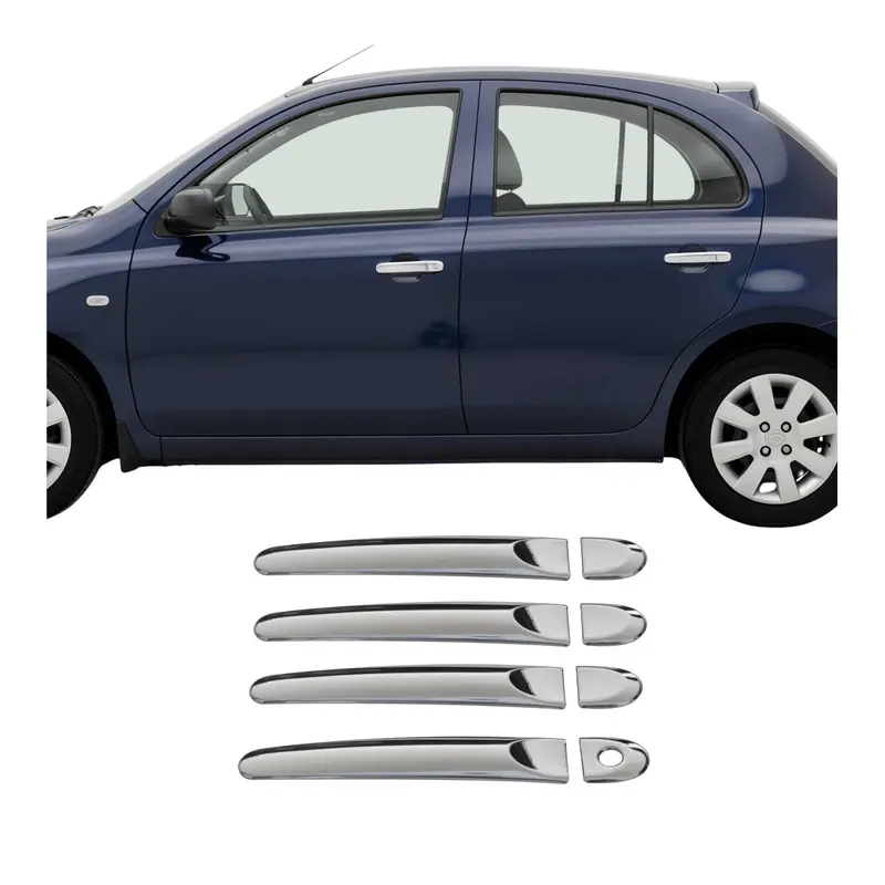 Couverture de poignée de porte pour Nissan Micra 2010-2017 en Acier Inoxydable