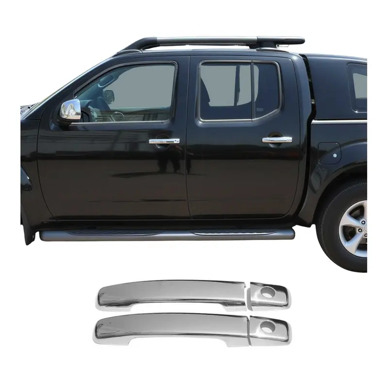 Couverture de poignée de porte pour Nissan Navara 2005-2015 2Portes Acier chromé