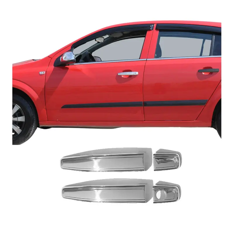 Couverture de poignée de porte pour Opel Astra H 2004-2009 en Acier Inox 4Pcs