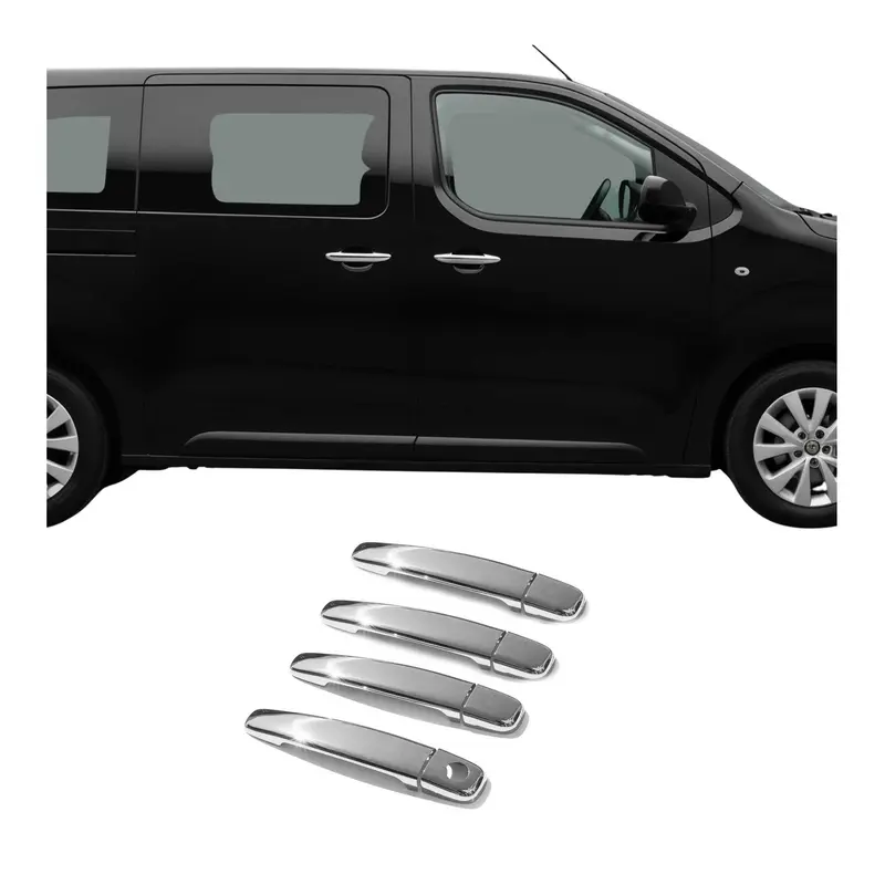 Couverture de poignée de porte pour Peugeot 307 2001-2008 en Acier chromé