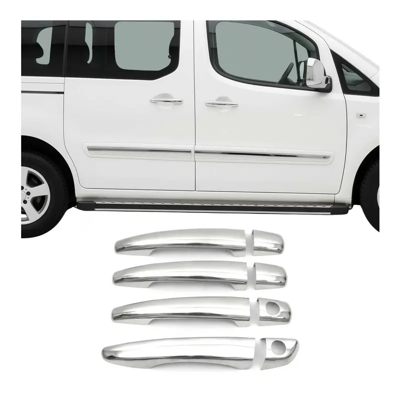 Couverture de poignée de porte pour Peugeot Partner 2015-2018 en Acier Inox 8Pcs
