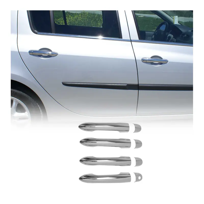 Couverture de poignée de porte pour Renault Clio 2005-2012 Break en Acier Inox