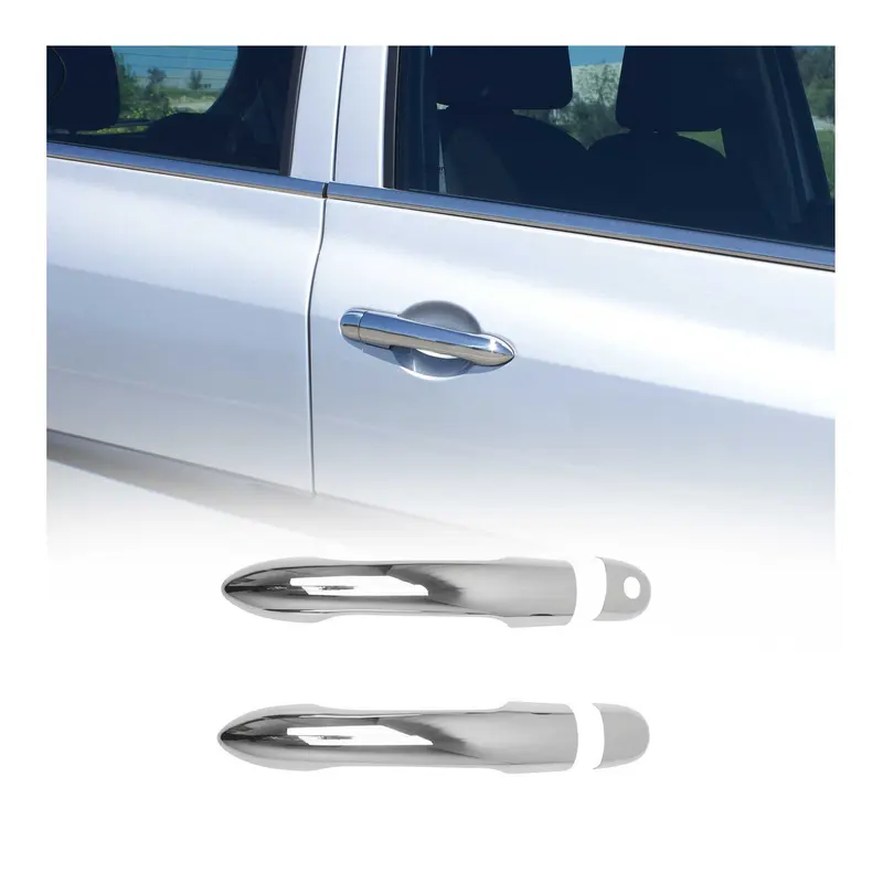 Couverture de poignée de porte pour Renault Clio 2005-2012 en Acier chromé