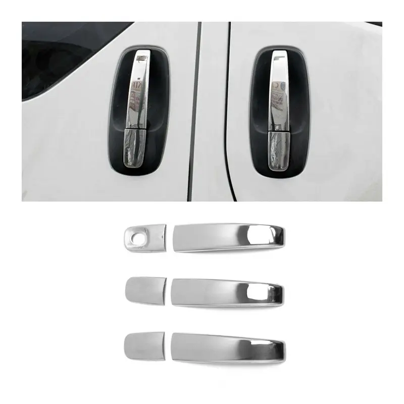 Couverture de poignée de porte pour Renault Trafic 2001-2014 en Acier chromé