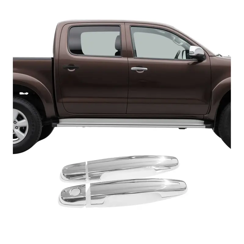 Couverture de poignée de porte pour Toyota Hilux VII 2005-15 2Portes Acier Inox