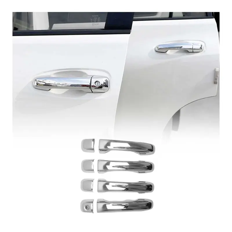 Couverture de poignée de porte pour Toyota Land Cruiser 2008-2020 Acier 8Pcs
