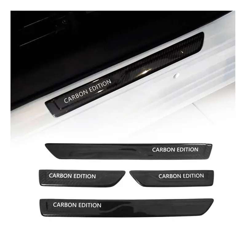 Couverture de Seuil de porte pour VW Arteon 2017-2024 Carbone Noir 4 Pcs