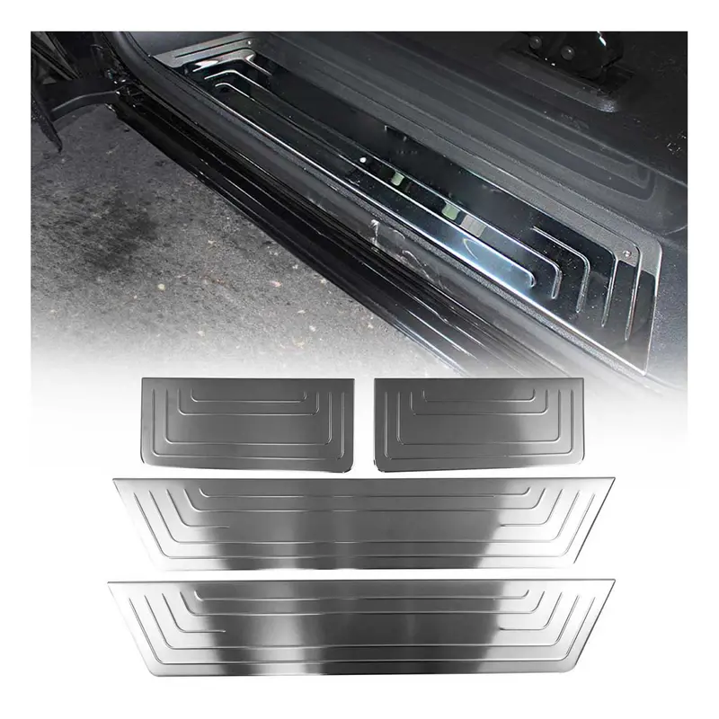 Couverture de Seuil de porte pour VW T6 T6.1 Transporter 2015-24 inox Brossé 4x