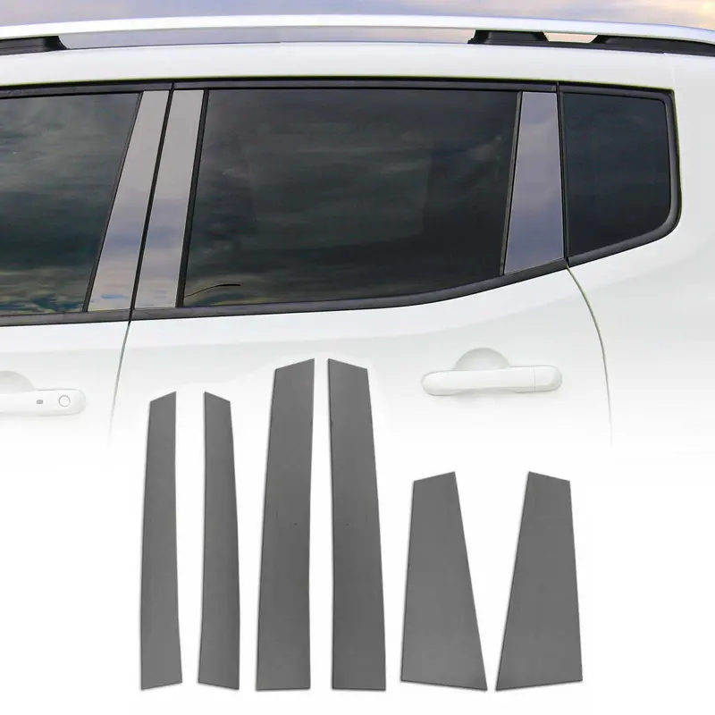 Couverture Garniture de pilier B pour Jeep Renegade 2014-2023 inox Foncé 6Pcs