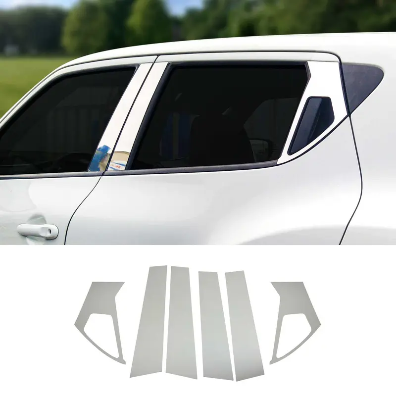 Couverture Garniture de pilier B pour Nissan Juke 2011-2019 en acier inox 6Pcs