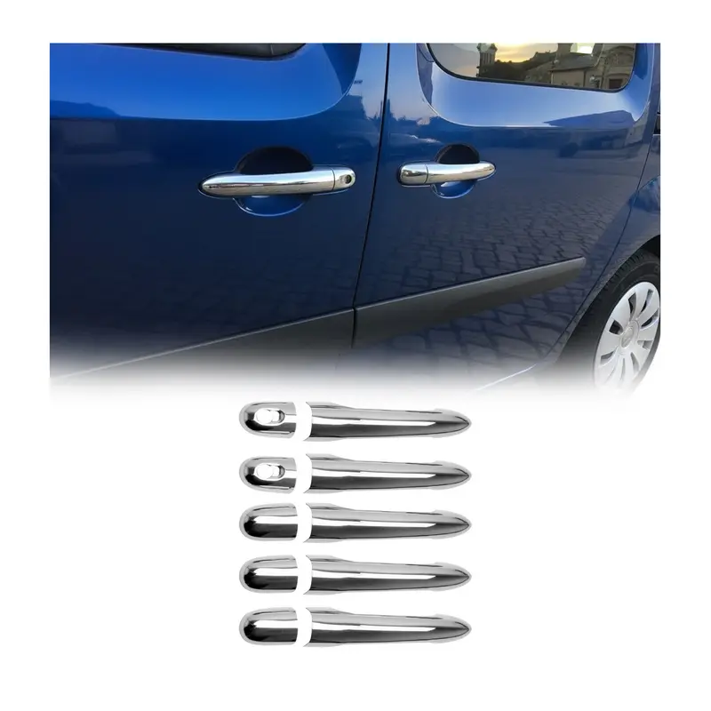 Couverture poignée de porte pour Renault Kangoo 2007-2021 5 Portes Acier 10Pcs