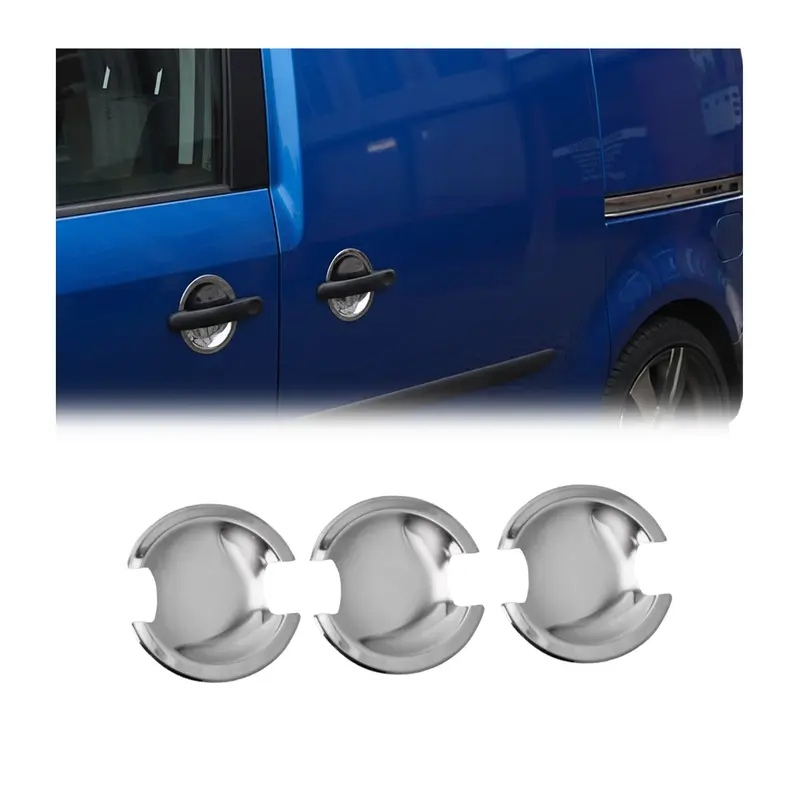 Couverture poignée de porte pour VW Caddy IV 2015-2020 3 Portes Acier inox 3Pcs