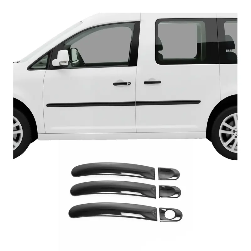 Couverture poignée de porte pour VW T6 T6.1 2015-2024 3Portes 6pcs inox foncé