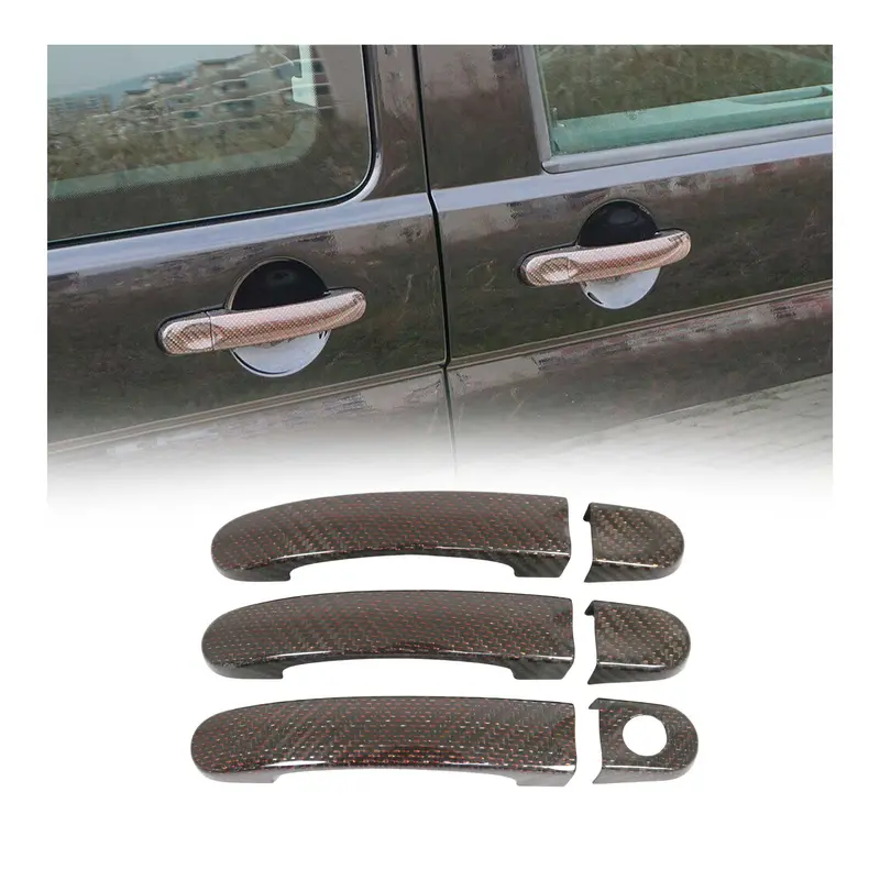 Couverture poignée de porte pour VW T6 T6.1 tout 2015-24 H1 3 Portes Carbone Rot