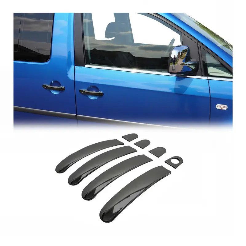 Couverture poignée de porte pour VW Touran 2003-2015 4 Portes Acier Sombre 8Pcs
