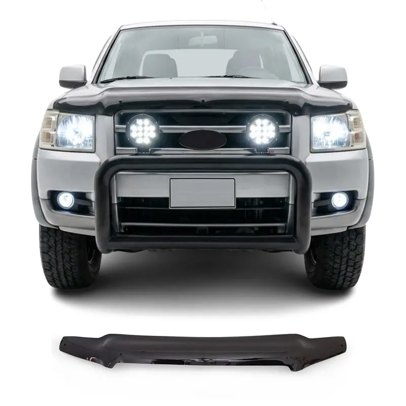 Deflecteurs d'air capot de voiture pour Ford Ranger 2007-2009 Acrylique Noir