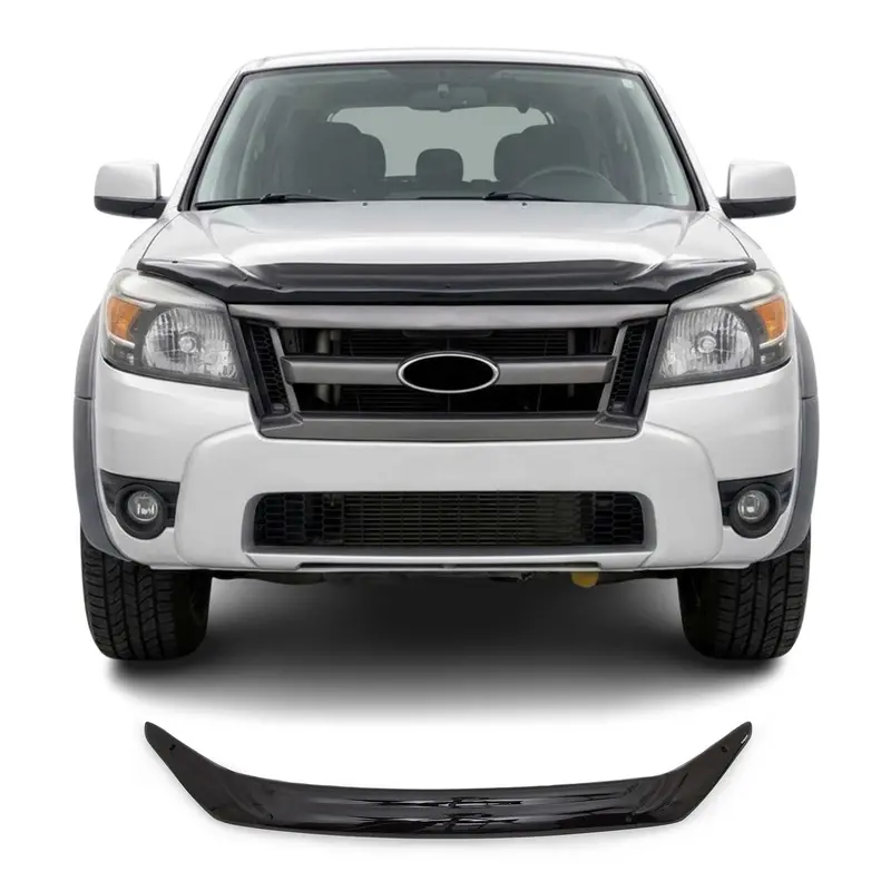 Deflecteurs d'air capot de voiture pour Ford Ranger 2009-2012 Acrylique Noir