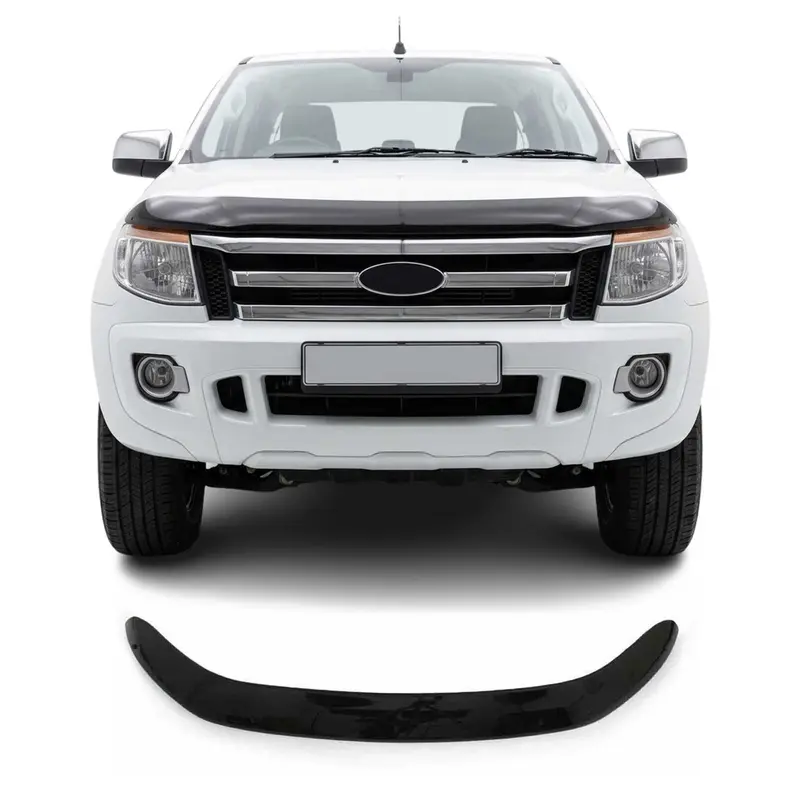 Deflecteurs d'air capot de voiture pour Ford Ranger T6 Pre-Fl 2012-2015 Noir
