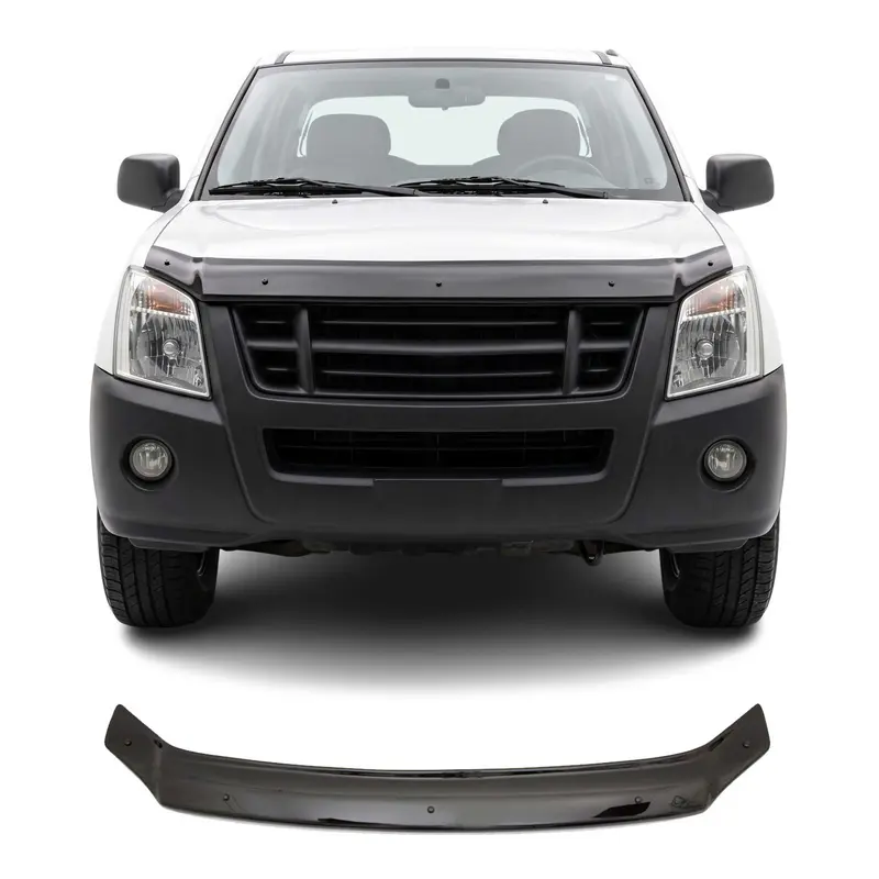 Deflecteurs d'air capot de voiture pour Isuzu D-Max 2005-2012 Acrylique Noir