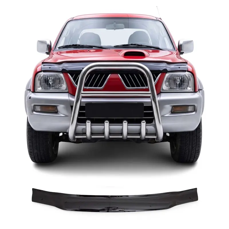 Deflecteurs d'air capot de voiture pour Mitsubishi L200 1996-2006 Acrylique Noir