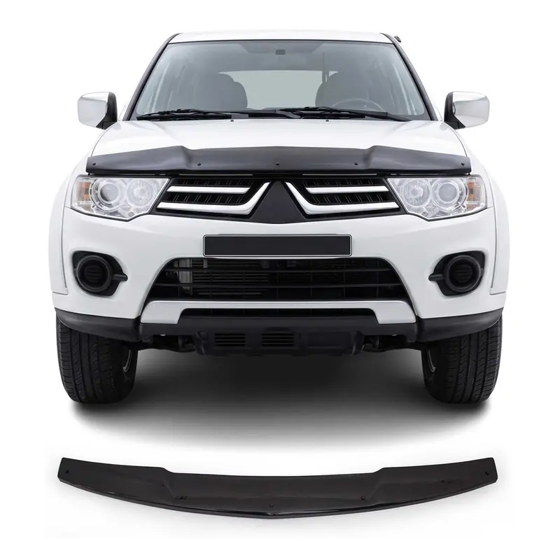Deflecteurs d'air capot de voiture pour Mitsubishi L200 2005-2015 Acrylique Noir