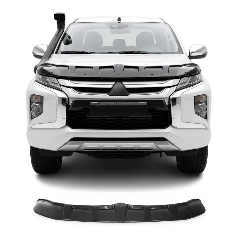 Deflecteurs d'air capot de voiture pour Mitsubishi L200 FL noir modèle en ABS 1x