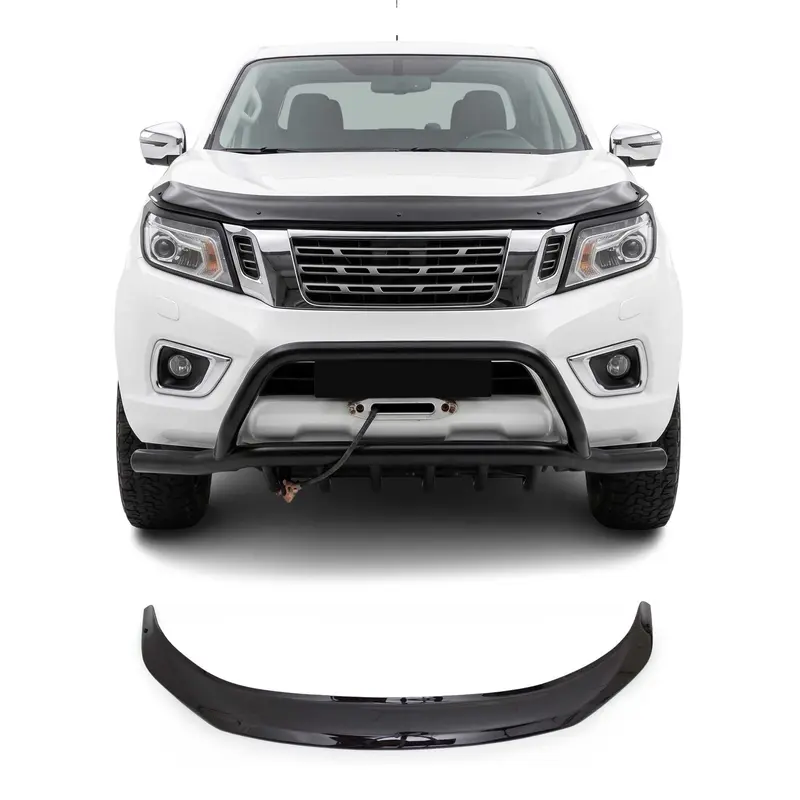 Deflecteurs d'air capot de voiture pour Nissan Navara D23 2015-20 Acrylique Noir