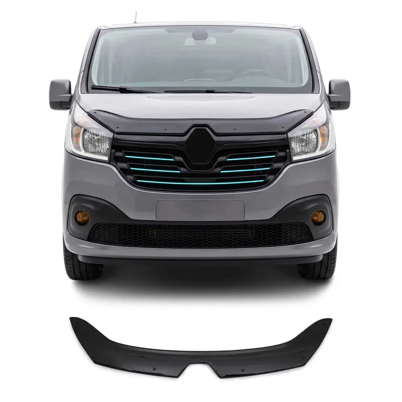 Deflecteurs d'air capot de voiture pour Renault Trafic 2014-2019 Pre-FL Noir