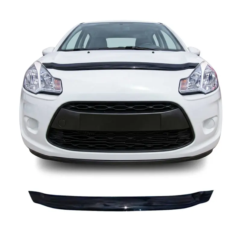 Deflecteurs d'air de capot pour Citroen C3 II 2009-2016 5porte Acrylique Noir