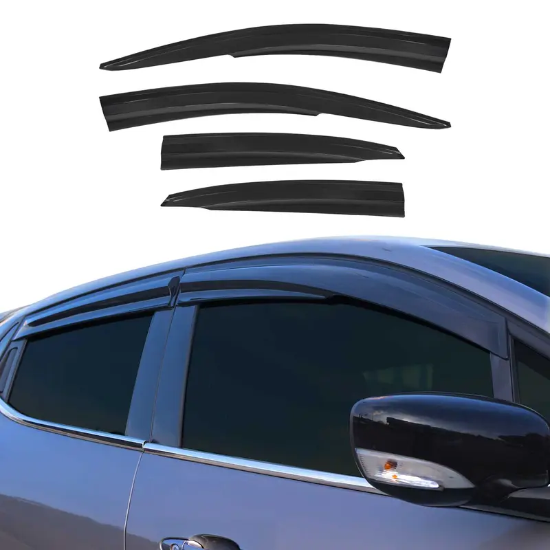 Déflecteurs De Vent Pluie D'air pour Ford Focus MK2 Berline 2004-2010 Noir 4Pcs