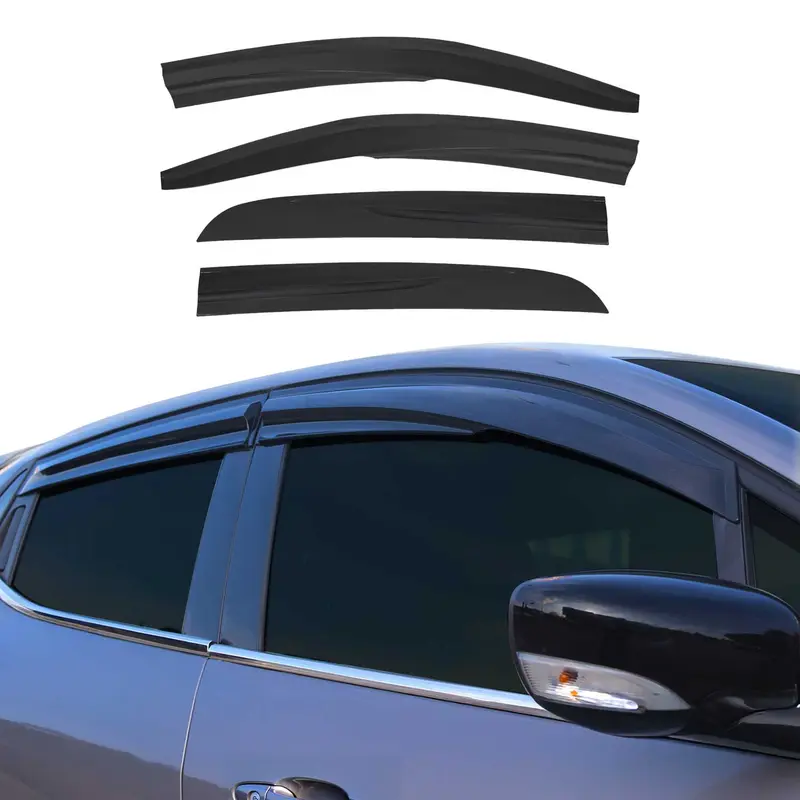 Déflecteurs De Vent Pluie D'air pour Peugeot 301 2012-2021 4 pcs en Acryl noir