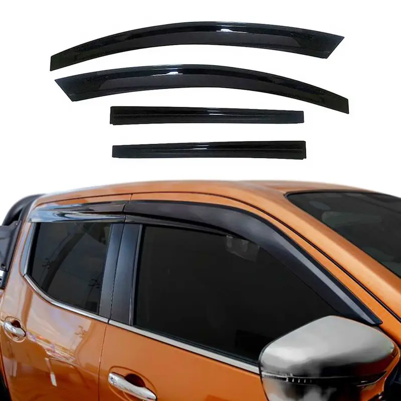 Déflecteurs de Vent pluie d'air pour VW Amarok 2010-2020 en Acrylique Noir 4x