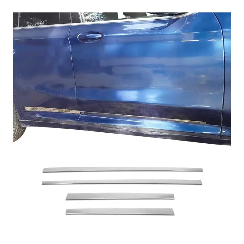 Garniture baguette de porte latérale pour BMW X4 G02 2018-2025 4Pcs inox Chromé