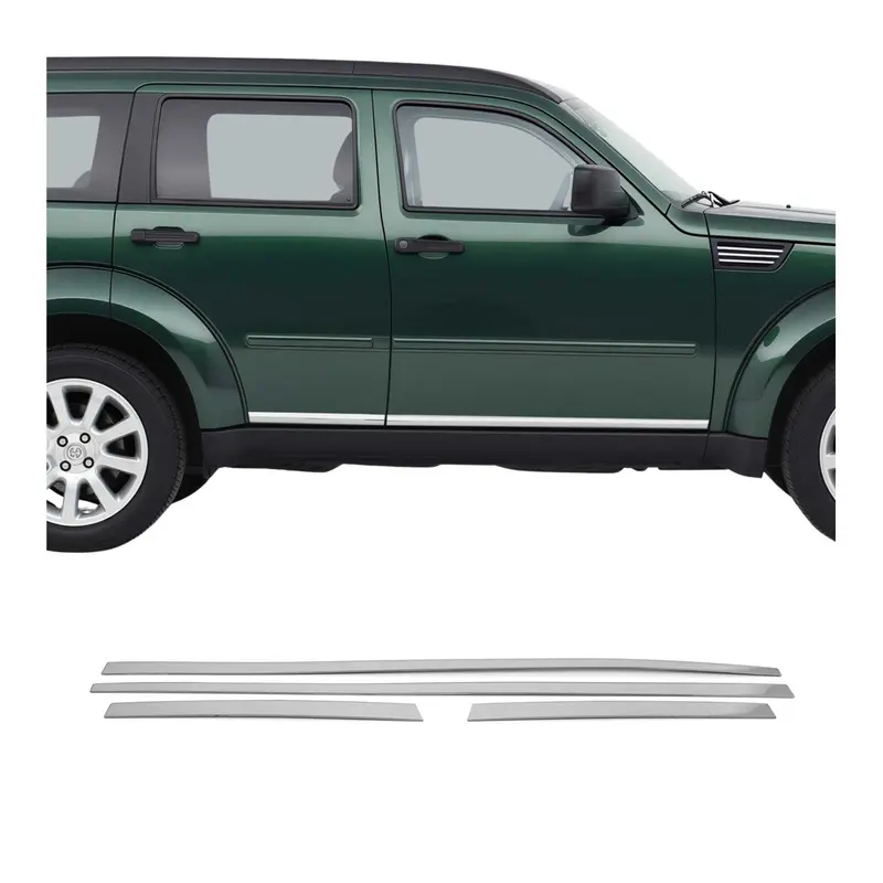 Garniture Baguette de porte latérale pour Dodge Nitro 2007-2011 acier inox 4Pcs