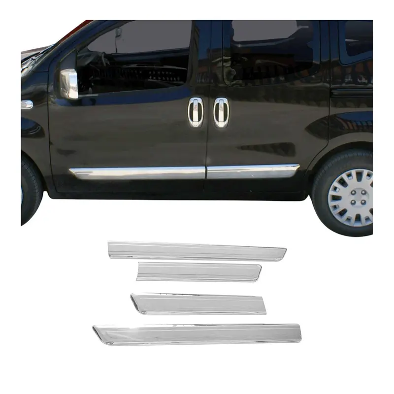 Garniture Baguette de porte latérale pour Fiat Fiorino 2007-2021 acier inox 4Pcs
