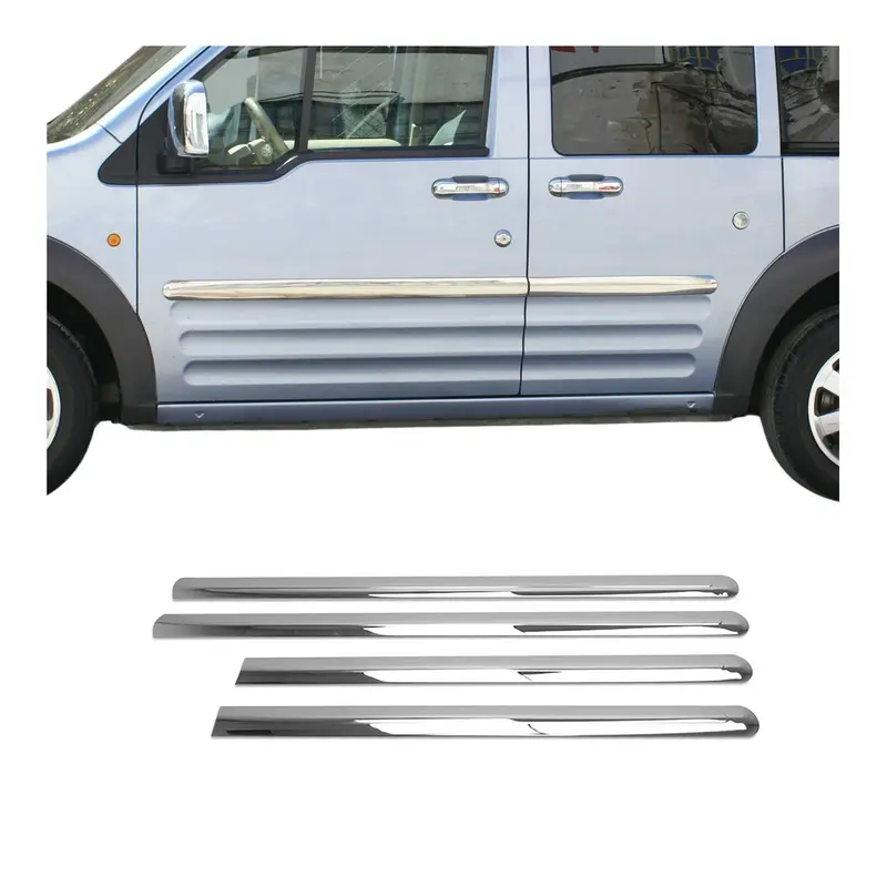 Garniture Baguette de porte latérale pour Ford Connect en acier inox L2 4Pcs