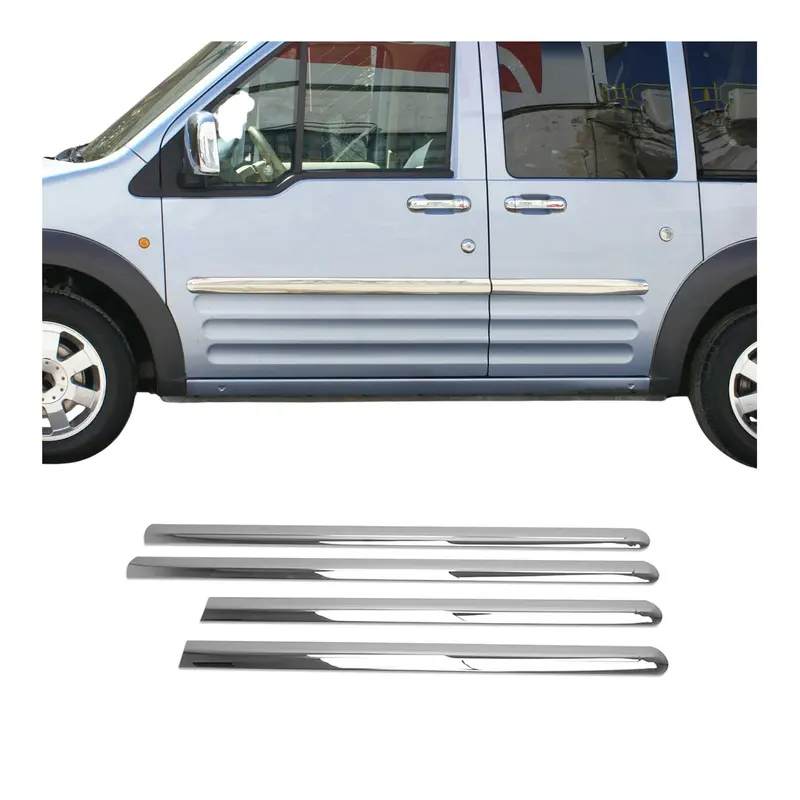 Garniture Baguette de porte latérale pour Ford Connect en acier inoxydable 4Pcs