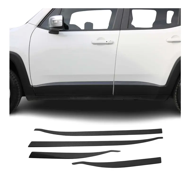 Garniture Baguette de porte latérale pour Jeep Renegade 2014-2024 Carbone Noir