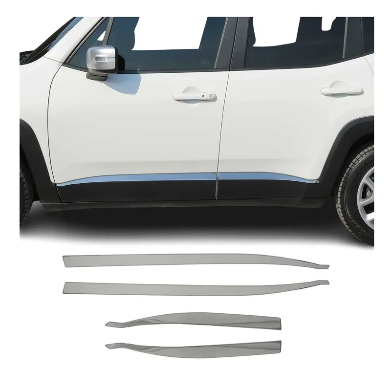 Garniture Baguette de porte latérale pour Jeep Renegade 2014-2024 inox 4Pcs
