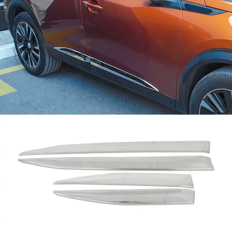 Garniture Baguette de porte latérale pour Peugeot 2008 2019-2026 acier inox 4Pcs