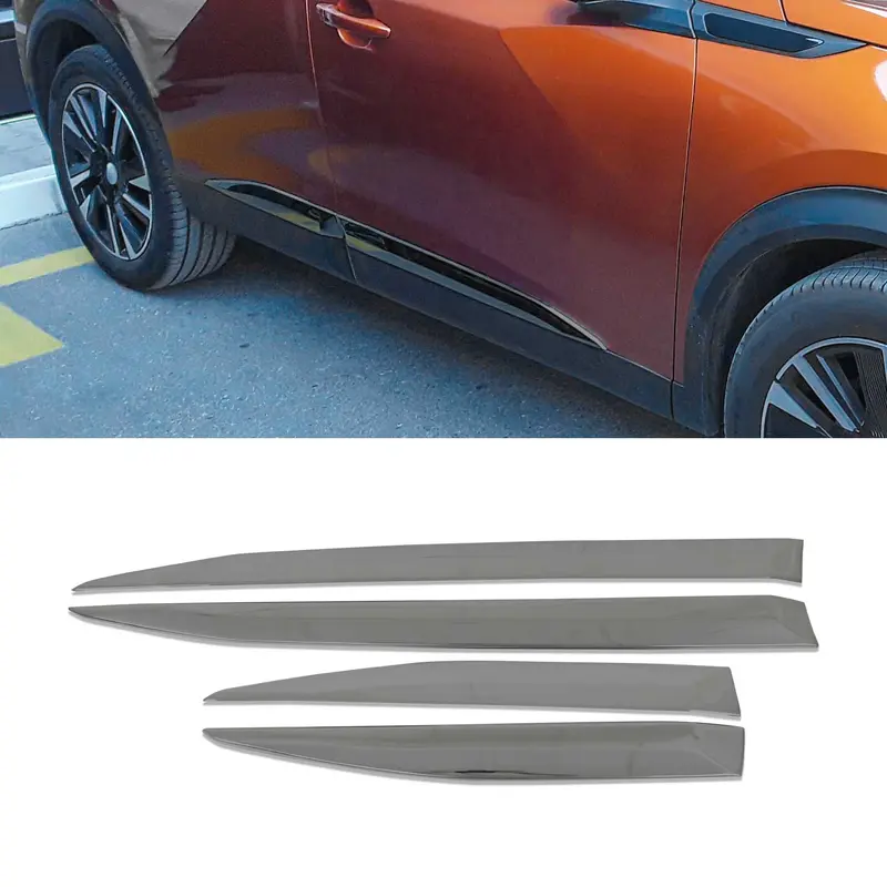 Garniture Baguette de porte latérale pour Peugeot 2008 2019-2026 inox Foncé 4Pcs